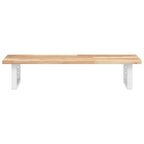 Estante de lavabo de pared acero y madera maciza de acacia