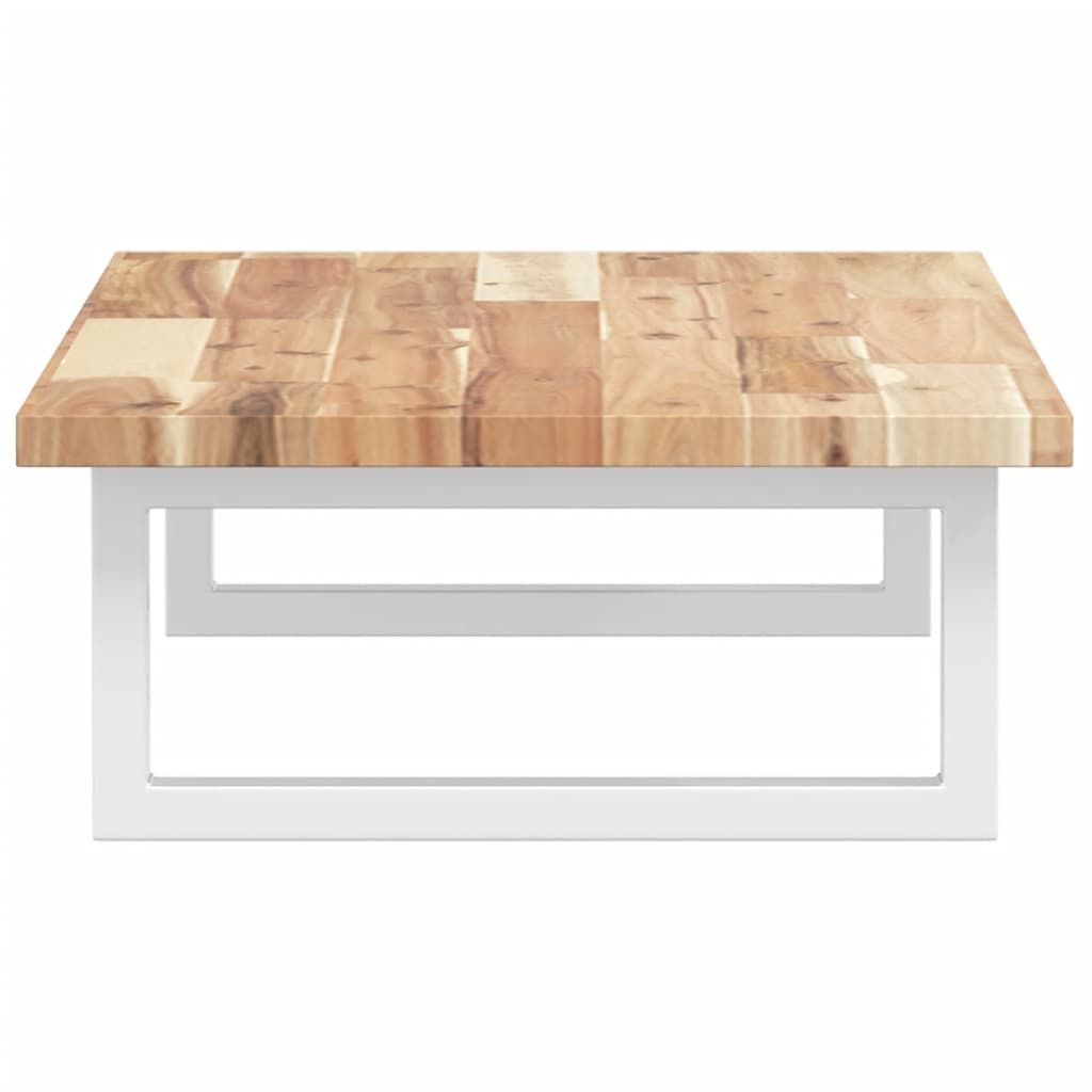 Estante de lavabo de pared acero y madera maciza de acacia