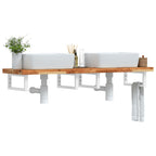 Estante de lavabo de pared acero y madera maciza de acacia