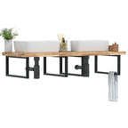 Estante de lavabo de pared acero y madera maciza de acacia