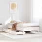 White bed frame without mattress 180x200 cm engineered wood