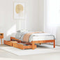 Estrutura de cama com cabeceira em madeira maciça de pinho branco 180x200 cm
