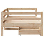Sofá cama con cajones madera maciza de pino 80x200 cm