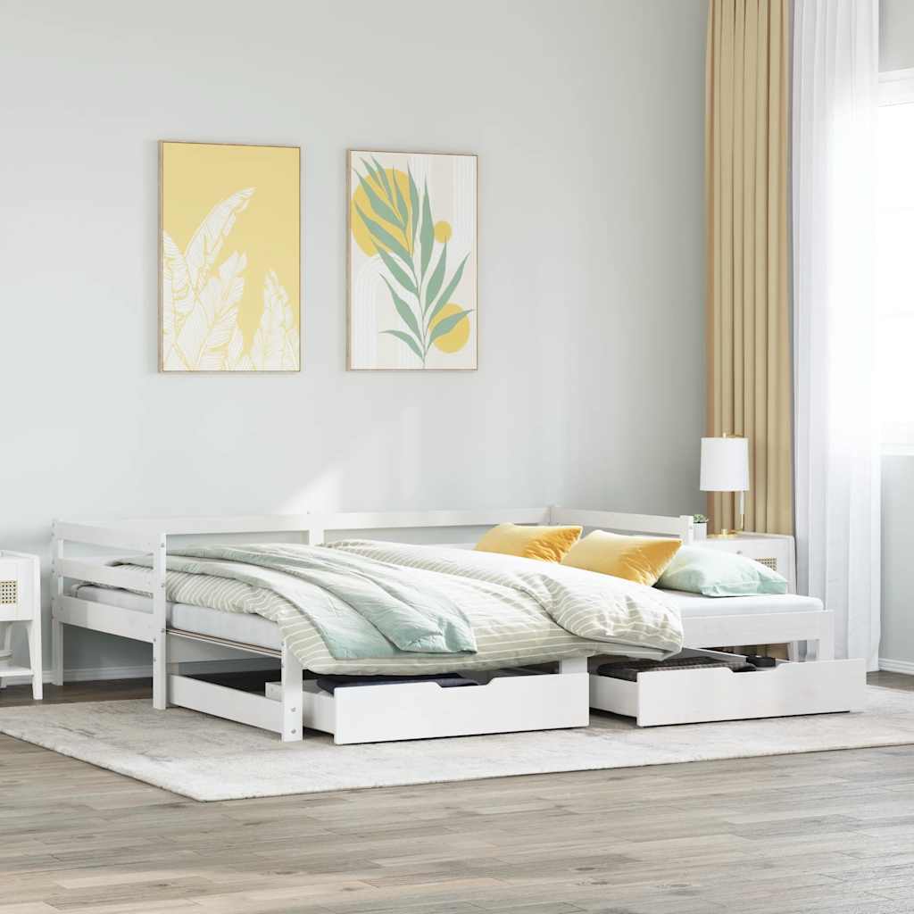 Diván con nido sin colchón blanco 100x190 cm acero