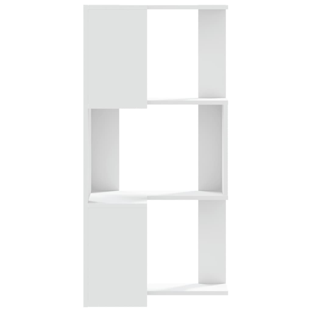 Estantería de esquina 3 niveles madera blanco 50x50x102 cm
