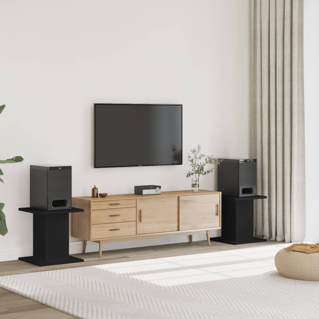 Soportes altavoces 2 uds madera gris hormigón 30x30x40 cm