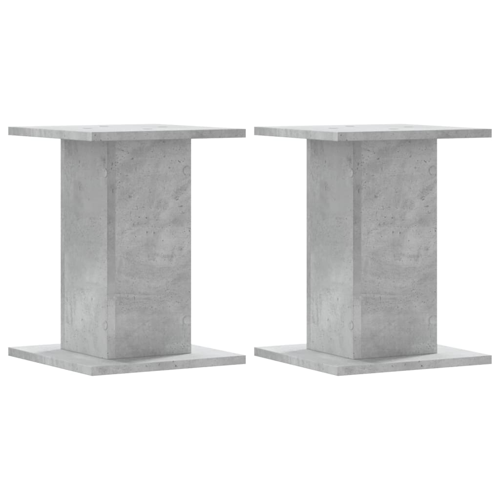 Soportes altavoces 2 uds madera gris hormigón 30x30x40 cm