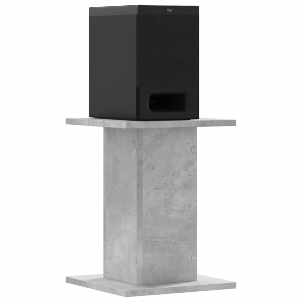 Soportes altavoces 2 uds madera gris hormigón 30x30x40 cm