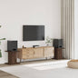 Soportes altavoces 2 uds madera gris hormigón 30x30x40 cm