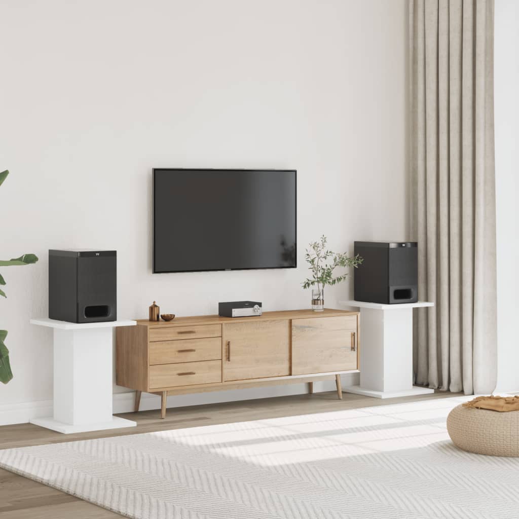 Soportes altavoces 2 uds madera gris hormigón 30x30x40 cm