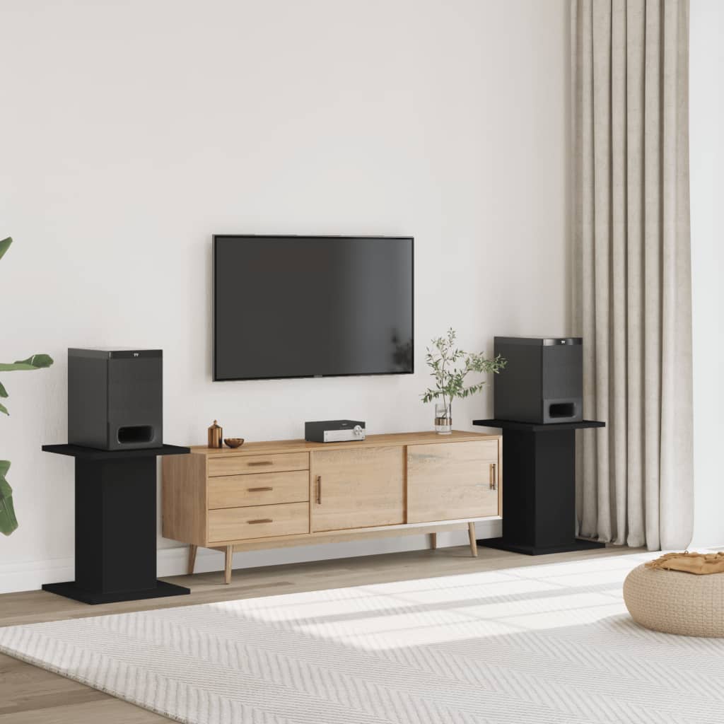 Soportes altavoces 2 uds madera gris hormigón 30x30x40 cm