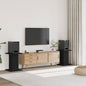 Soportes altavoces 2 uds madera gris hormigón 30x30x40 cm
