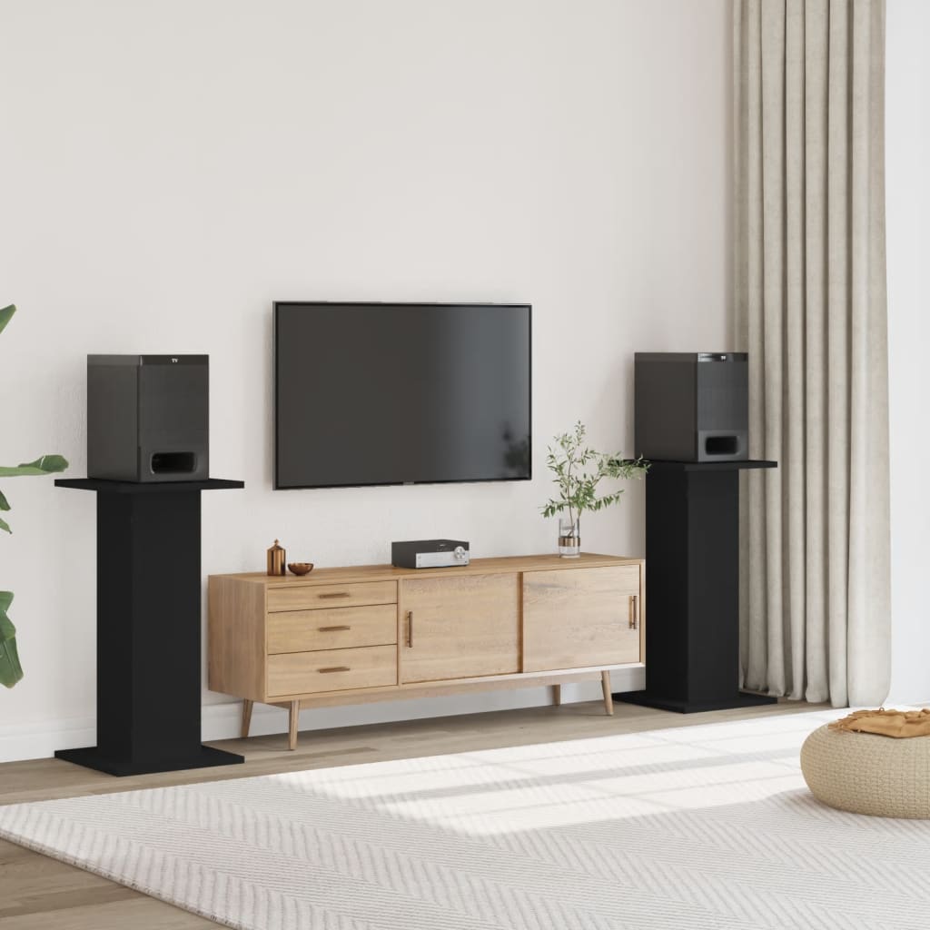 Soportes altavoces 2 uds madera gris hormigón 30x30x40 cm