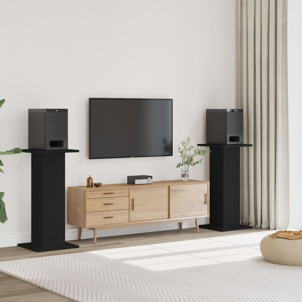 Soportes altavoces 2 uds madera gris hormigón 30x30x40 cm