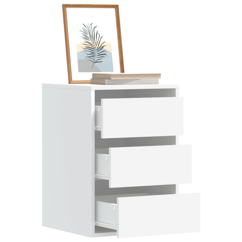Cajonera de esquina madera de ingeniería blanca 40x41x76 cm