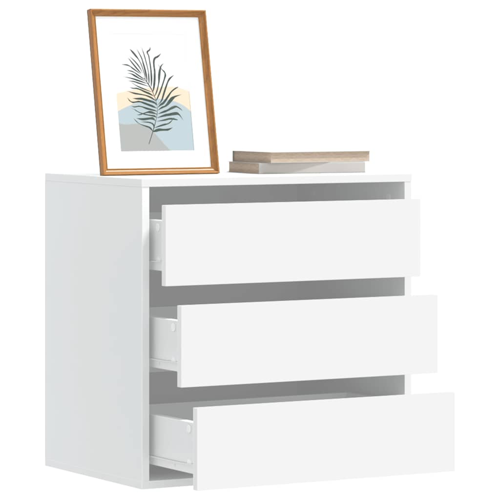 Cajonera de esquina madera de ingeniería blanca 40x41x76 cm