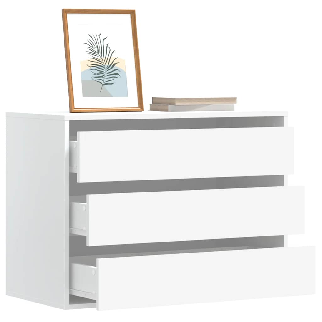 Cajonera de esquina madera de ingeniería blanca 40x41x76 cm