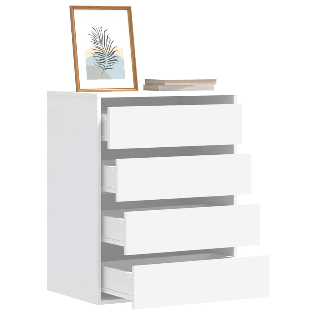 Cajonera de esquina madera de ingeniería blanca 40x41x76 cm