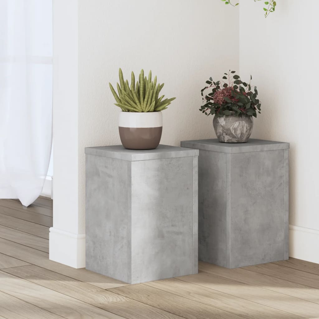 Soporte de plantas 2 uds madera ingeniería blanco 17x17x60 cm