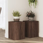 Plant stands 2 pcs engineered wood white 17x17x60 cm