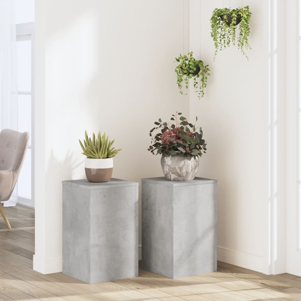 Soporte de plantas 2 uds madera ingeniería blanco 17x17x60 cm