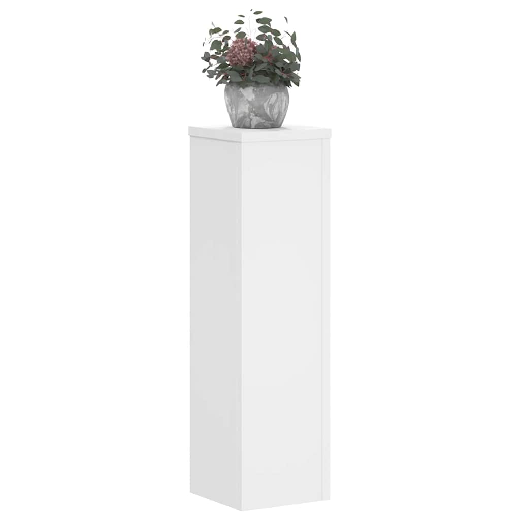 Soporte de plantas 2 uds madera ingeniería blanco 17x17x60 cm