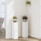 Soporte de plantas 2 uds madera ingeniería blanco 17x17x60 cm