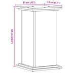 Soporte para planta madera ingeniería gris Sonoma 33x33x60 cm