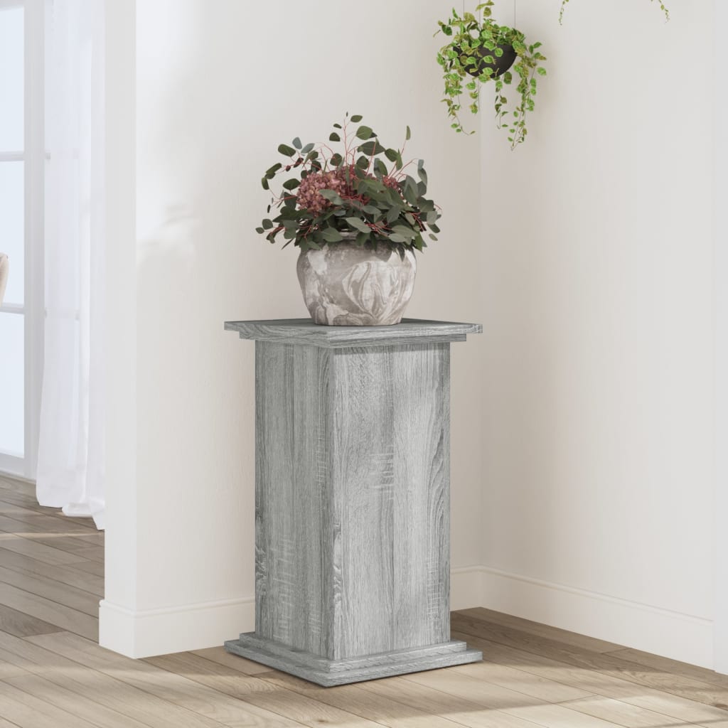Soporte para planta madera ingeniería gris Sonoma 33x33x60 cm