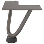 Patas de horquilla para mesa de centro (4 unidades, acero natural, 10 cm, acero macizo)
