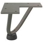 Patas de horquilla para mesa de centro (4 unidades, acero natural, 10 cm, acero macizo)