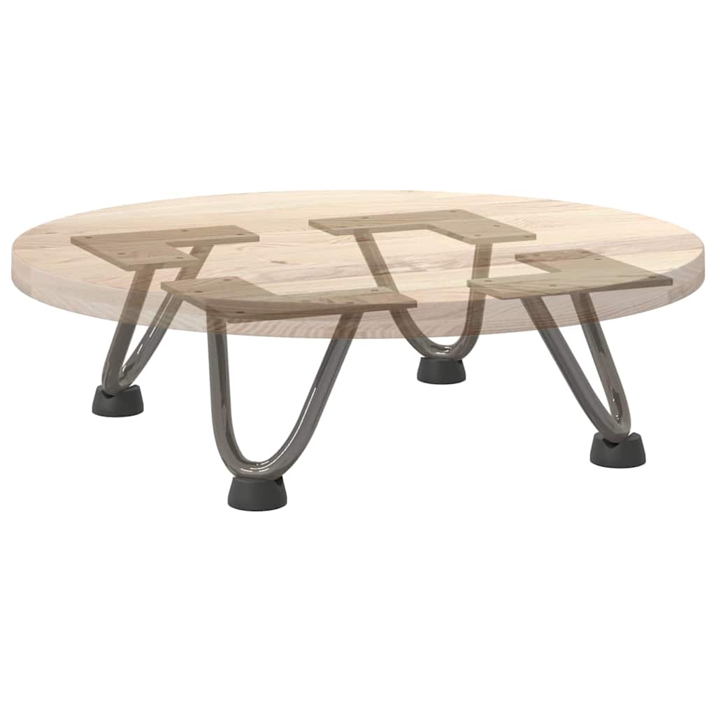 Patas de horquilla para mesa de centro (4 unidades, acero natural, 10 cm, acero macizo)