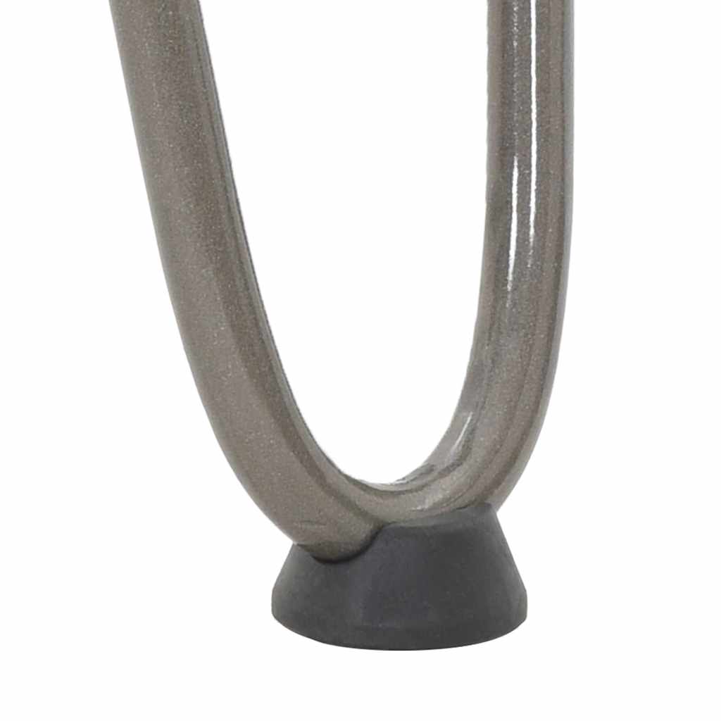 Patas de horquilla para mesa de centro (4 unidades, acero natural, 10 cm, acero macizo)
