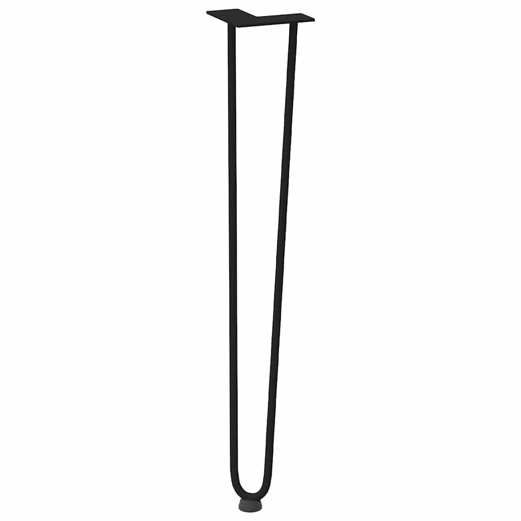 Patas de horquilla para consolas , 4 unidades, color negro, 72 cm, acero macizo