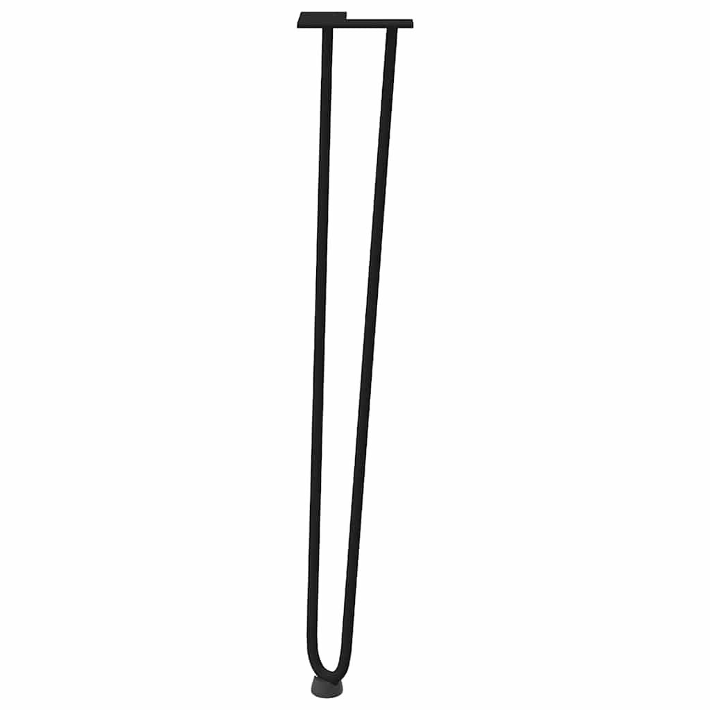 Patas de horquilla para consolas , 4 unidades, color negro, 72 cm, acero macizo