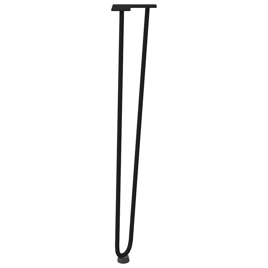 Patas de horquilla para consolas , 4 unidades, color negro, 72 cm, acero macizo