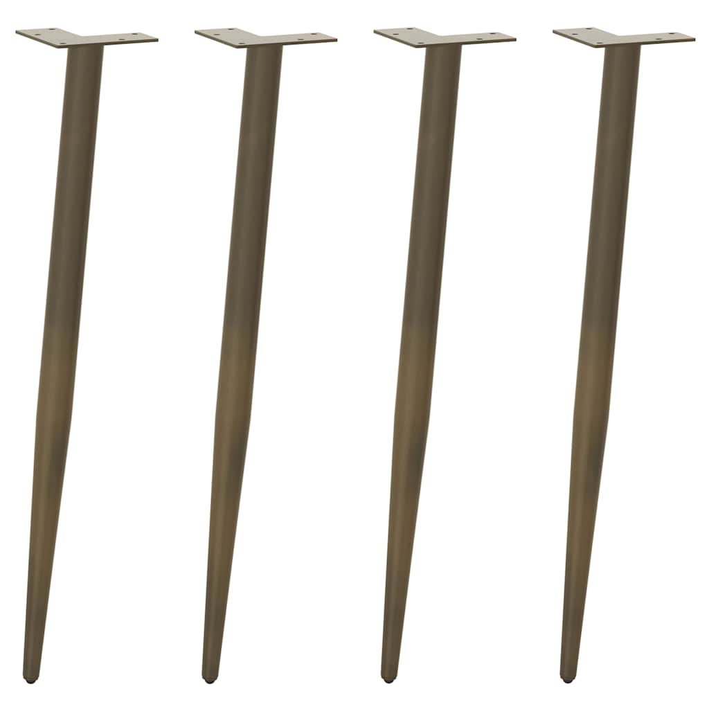 Patas cónicas para mesa consola , 4 unidades, acero natural, 72-73 cm, acero
