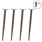 Patas cónicas para mesa consola , 4 unidades, acero natural, 72-73 cm, acero