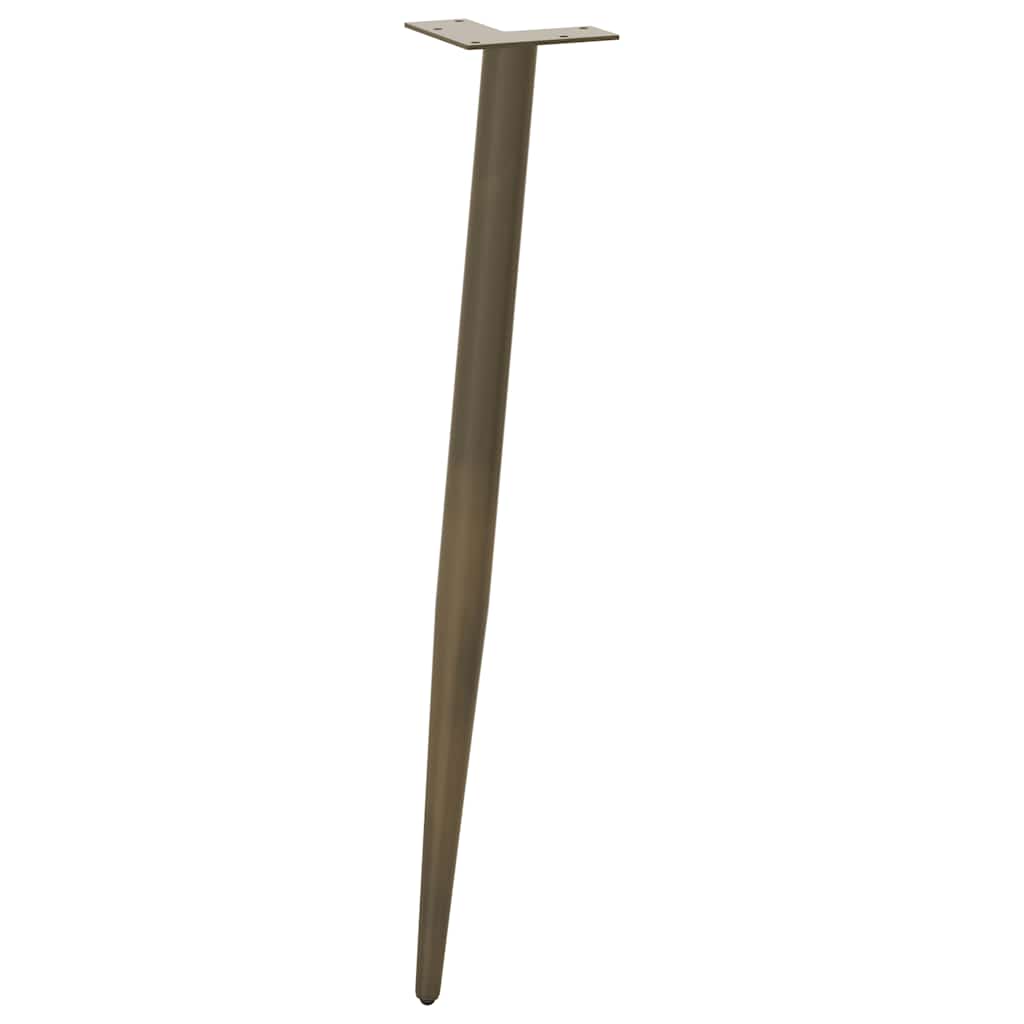 Patas cónicas para mesa consola , 4 unidades, acero natural, 72-73 cm, acero