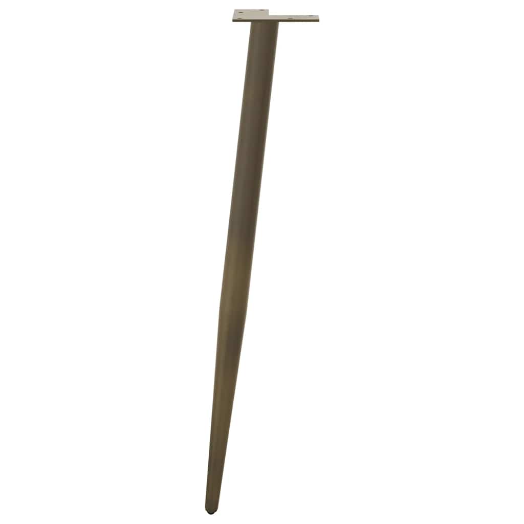 Patas cónicas para mesa consola , 4 unidades, acero natural, 72-73 cm, acero