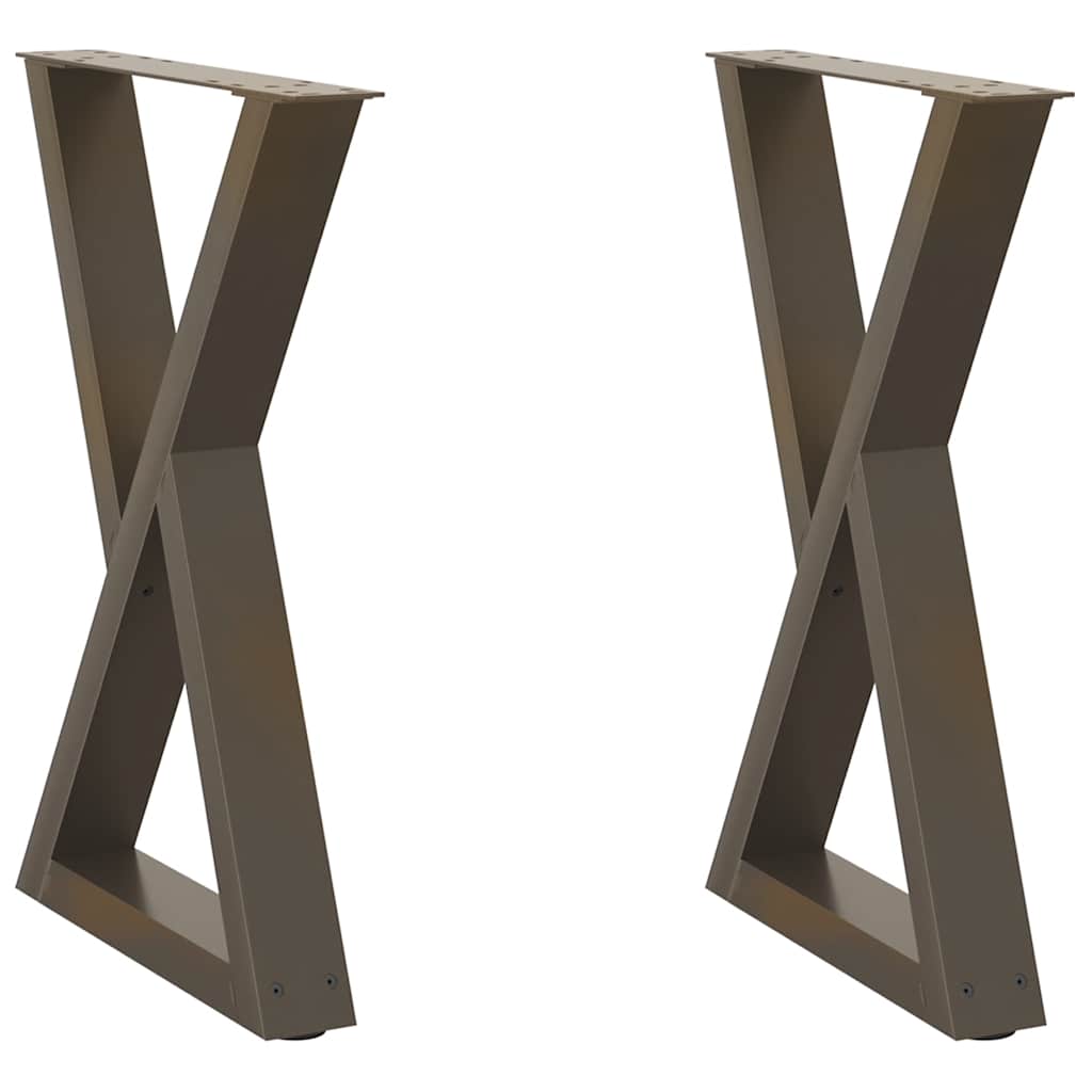 Patas para mesa de comedor (2 unidades, acero natural, 50 x 72-73,3 cm)