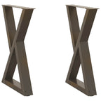 Patas para mesa de comedor (2 unidades, acero natural, 50 x 72-73,3 cm)