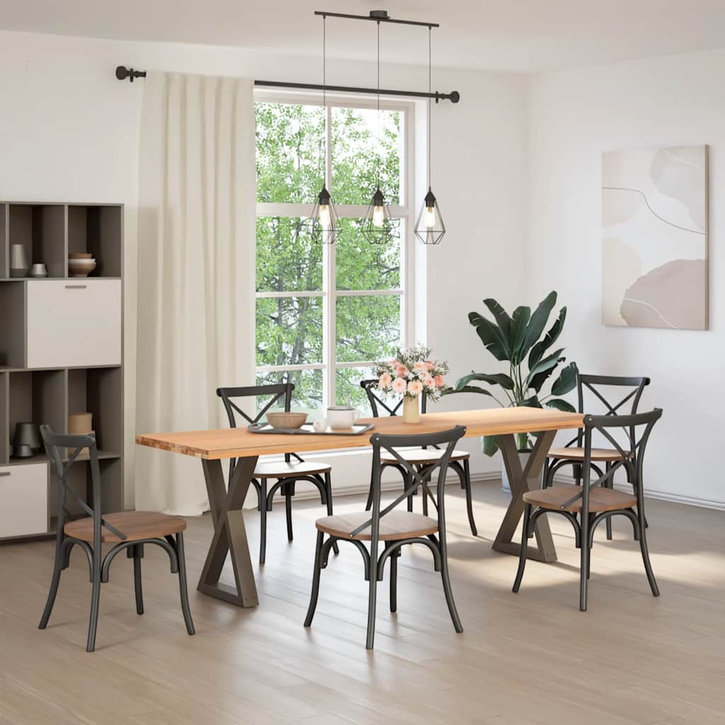 Patas para mesa de comedor (2 unidades, acero natural, 50 x 72-73,3 cm)