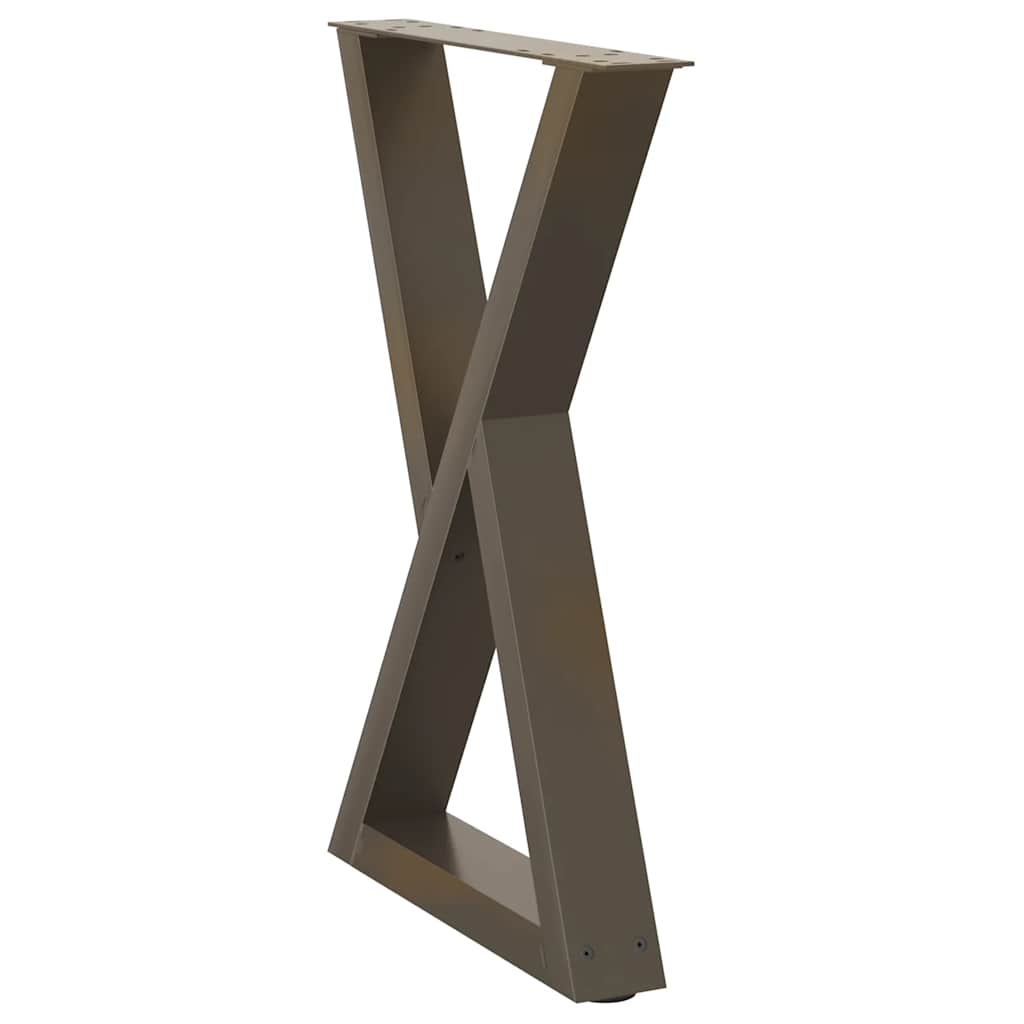 Patas para mesa de comedor (2 unidades, acero natural, 50 x 72-73,3 cm)