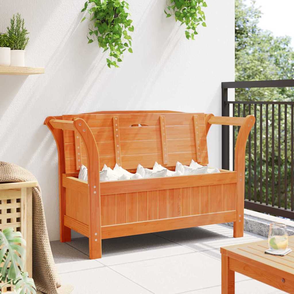 Banco de exterior Marrón 119 x 44 x 76 cm Madera de pino macizo
