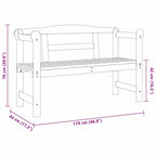 Banco de exterior con almacenamiento Natural 119 x 44 x 76 cm