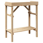 Mesa de trasplante con estante Natural 75 x 40 x 90 cm