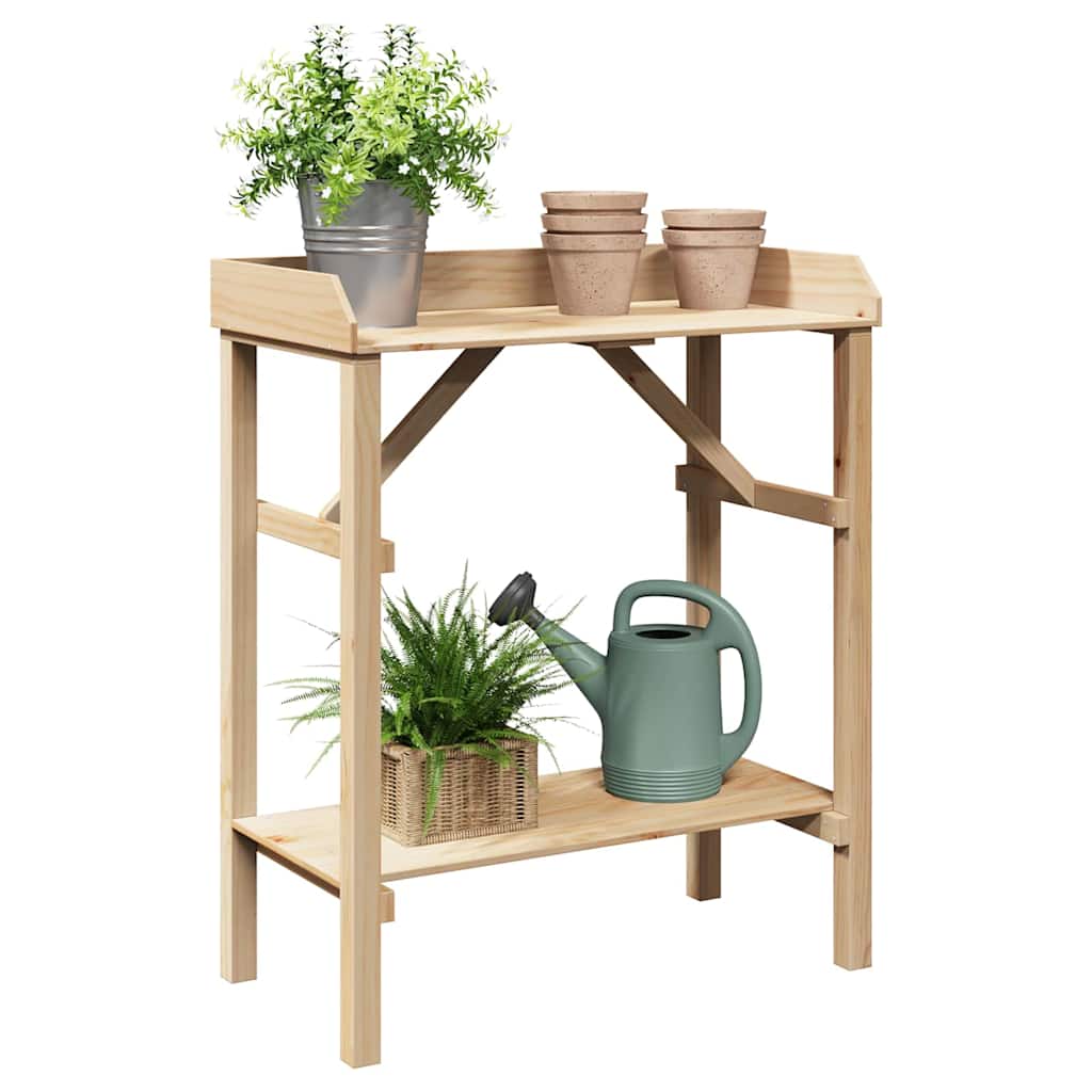 Mesa de trasplante con estante Natural 75 x 40 x 90 cm