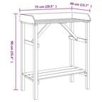 Mesa de trasplante con estante Natural 75 x 40 x 90 cm