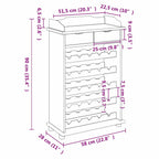 Estante de Vino Marrón 58 x 28 x 90 cm Madera de pino macizo